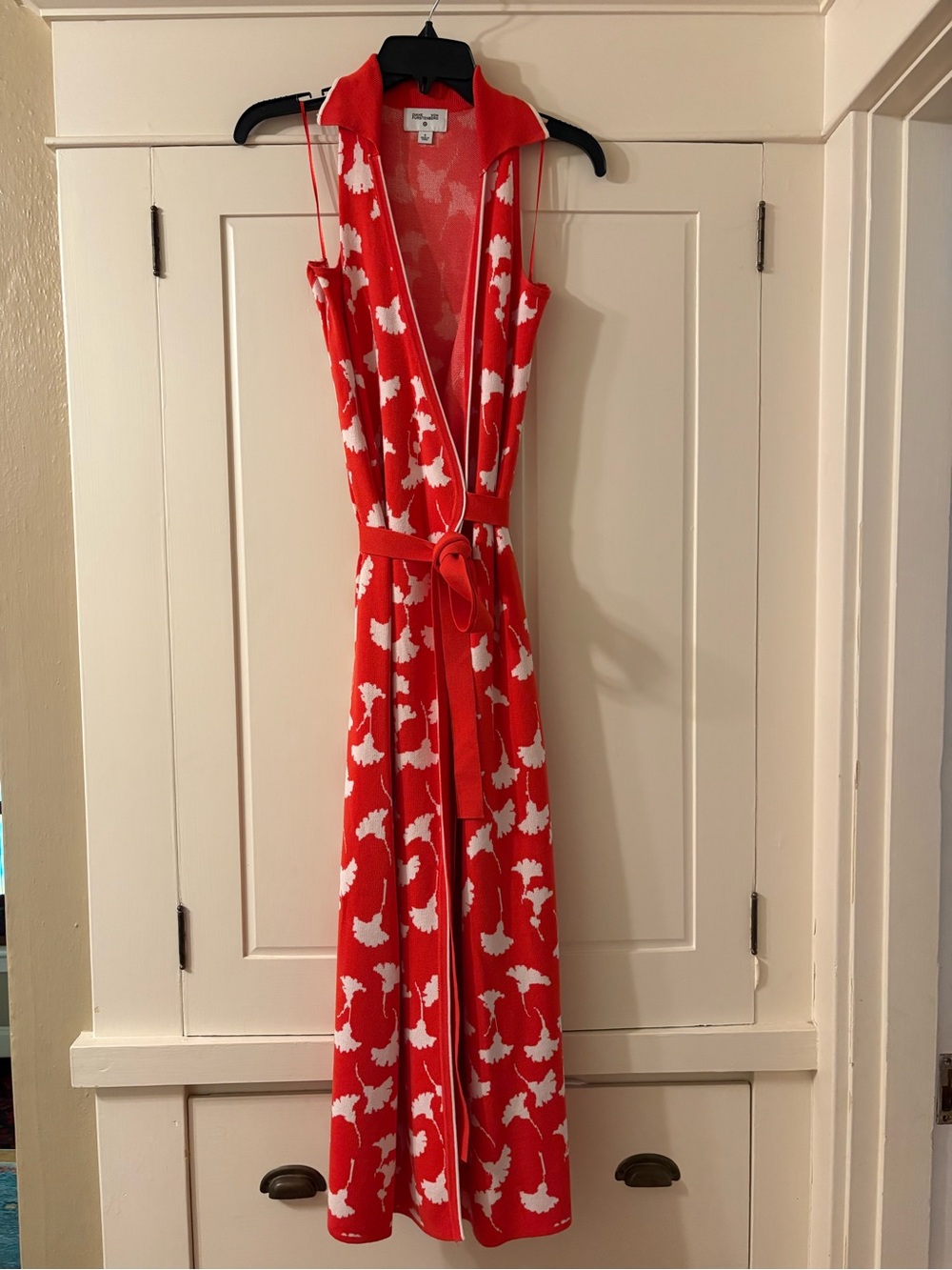 Diane Von Furstenberg for Target Red and White Iconic Sleeveless Wrap Maxi Dress